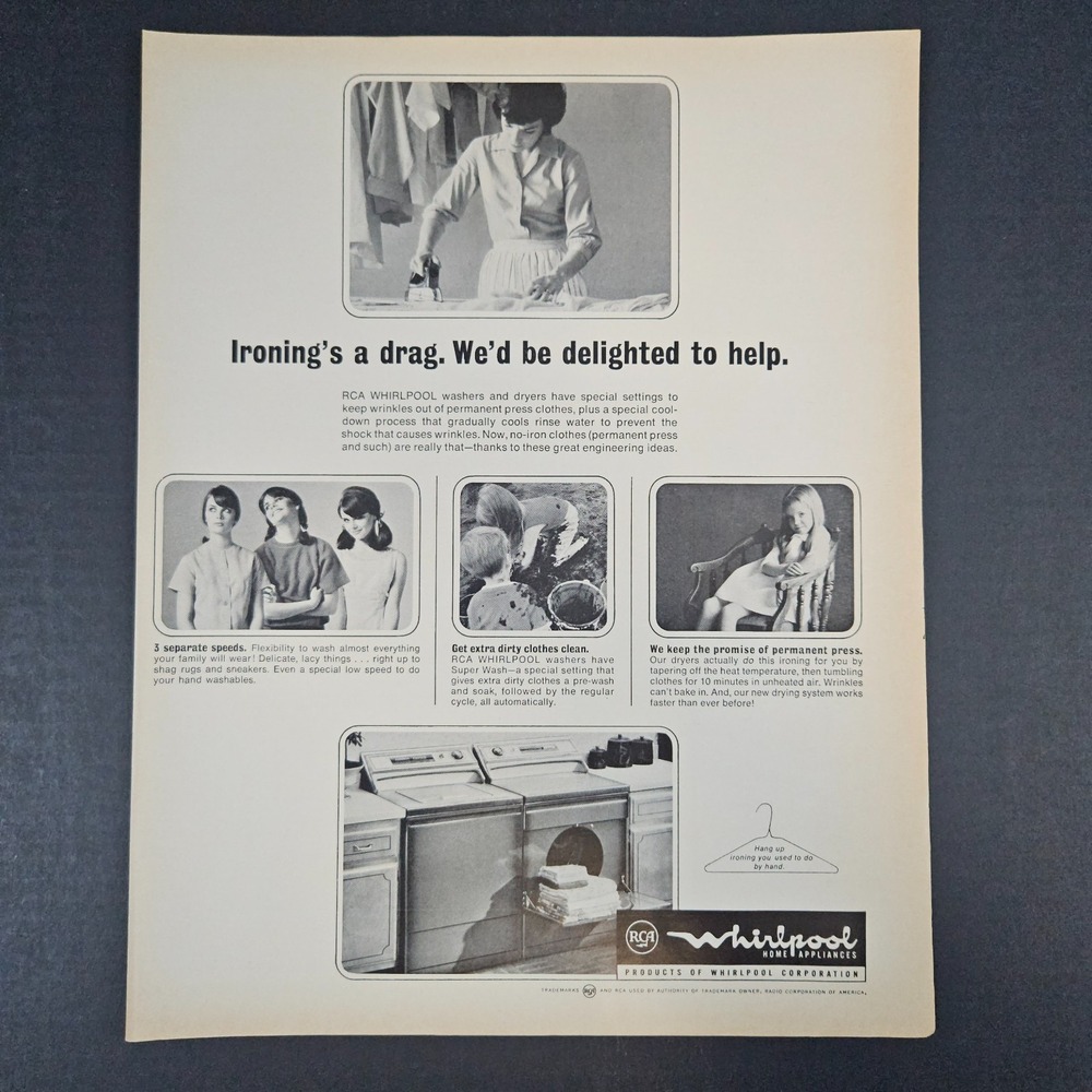1966 Whirlpool Home Appliances RCA Radio Corporation of America Vintage Print Ad